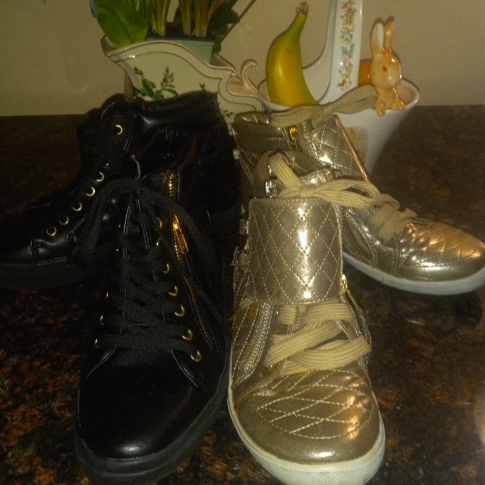 VENUS Moto High Top Sneaker Pair.